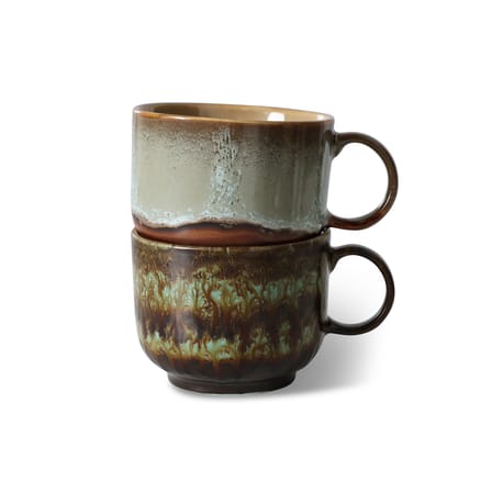 Set de 2 tasses à thé 70s ceramics / 42,5 cl - HK LIVING