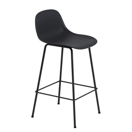 Chaise de bar Fiber Bar matériau composite noir / H 65 cm - Muuto