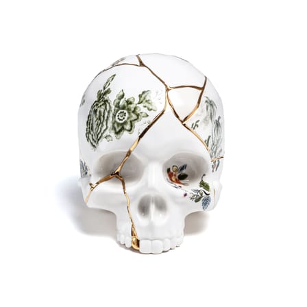 Décoration Teschio Kintsugi céramique multicolore / Crâne - Seletti