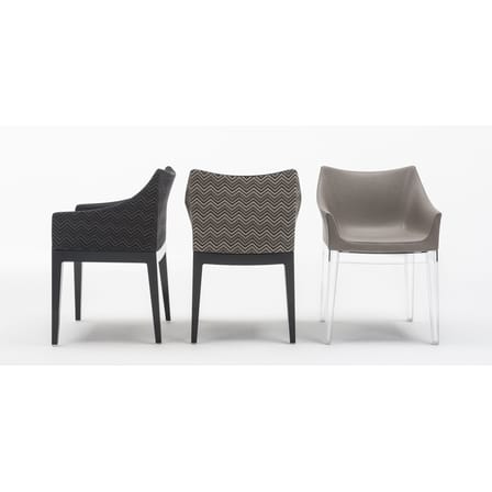 Fauteuil rembourré Madame tissu noir beige - Kartell