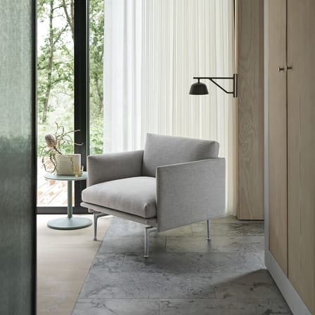 Fauteuil rembourré Outline tissu gris - Muuto