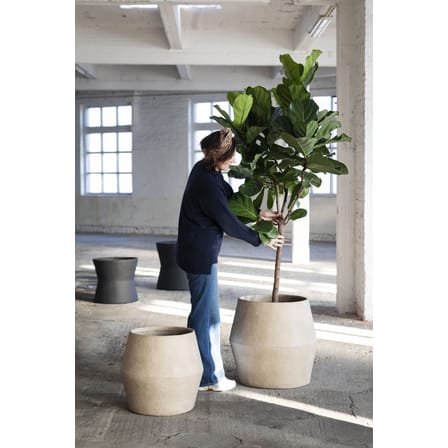 Construct Flower-pot holder paper brown beige Small / Ø 50 x H 47 cm - Papier-mâché - Serax