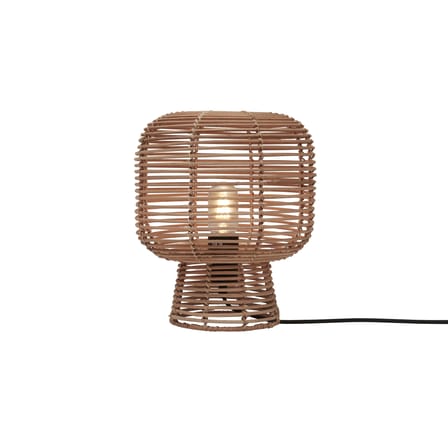 Lampe de table Tanami fibre végétale bois beige / rotin / Ø 27 x H 30 cm - GOOD&MOJO