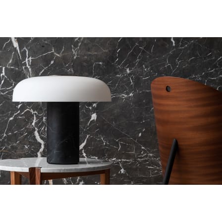 Lampe de table Tropico Media LED verre marbre blanc noir / H 32 cm /  marbre - Fontana Arte