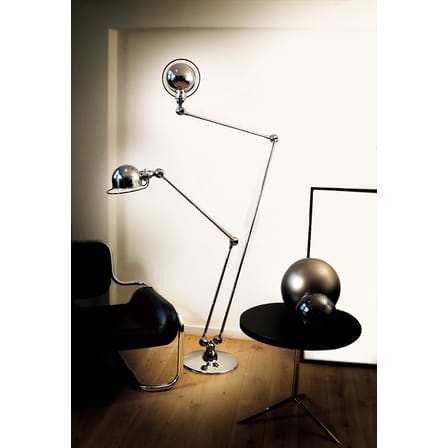 Lampadaire Loft métal noir /Double - 2 bras articulés - H max 160 cm / 120 cm - Jieldé