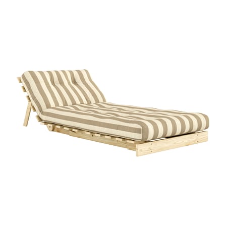 Fauteuil convertible Roots tissu beige / Dormeuse & lit d'appoint - 3 positions / Structure pin clair - KARUP