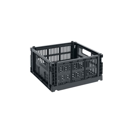 Panier Colour Crate plastique gris Medium Square / 29,5 x 29,5 cm - Hay