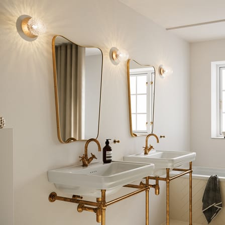 Applique salle de bains Liila 1 Small / Plafonnier - Ø 12 cm / Verre facetté - NUURA