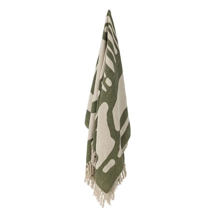 Plaid Dalmine tissu vert / 160 x 130 cm - Coton recyclé - Bloomingville