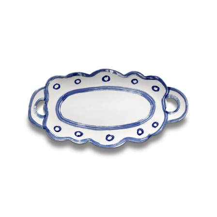 Plat de service The Line-up céramique bleu / Ovale - 37.5 x 18.5 cm - Serax