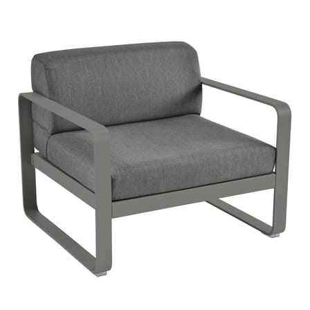 Poltrona imbottita Bellevie Lounge tessuto grigio / Tessuto grafite - Fermob
