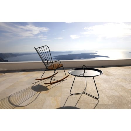 Rocking chair Paon métal vert bois naturel / bambou - Houe
