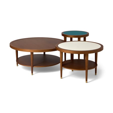 Table basse Puzzle bois bleu / Ø 40 x H 45 cm - Maison Sarah Lavoine