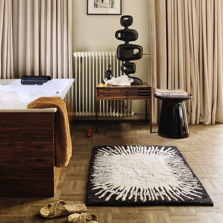 Table d'appoint Earthenware Medium céramique noir / Ø 40 x H 43 cm - HK LIVING