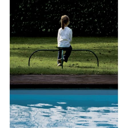 Tabouret Allunaggio métal vert / Castiglioni, 1965 - L 152 cm - Zanotta