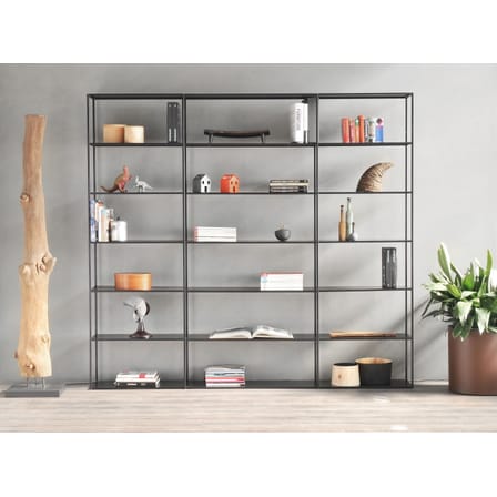 Bibliothèque Easy Irony métal noir / L 104 x H 226 cm - Zeus