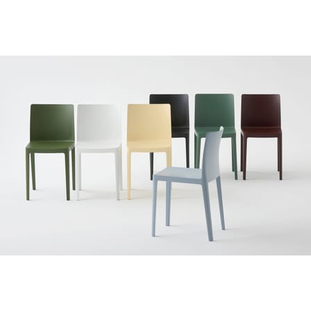 Chaise Elementaire plastique bleu gris / Bouroullec, 2018 - Hay