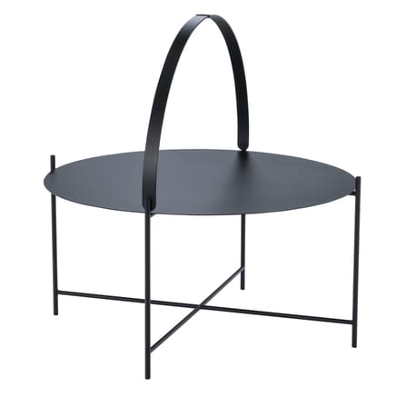 Edge Coffee table metal black / Folding handle - Ø 76 x H 40 cm - Houe