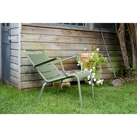 Fauteuil bas Luxembourg métal gris / Dossier incliné - Fermob