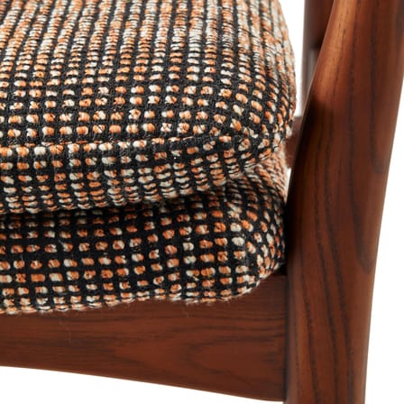 Fauteuil rembourré Peggy tissu marron - POLSPOTTEN