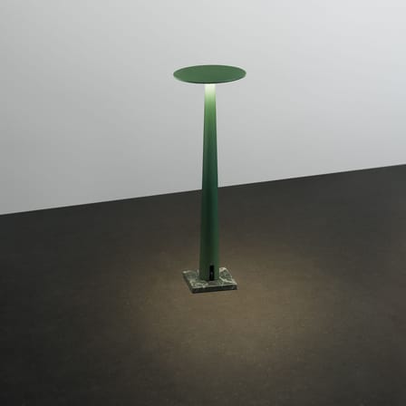 Lampada senza fili ricaricabile Portofino LED materiale plastico verde / Base in Marmo - Nemo