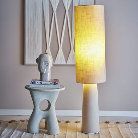 Lampadaire Emmie tissu beige / Ø 28 x H 120 cm - Lin - Bloomingville