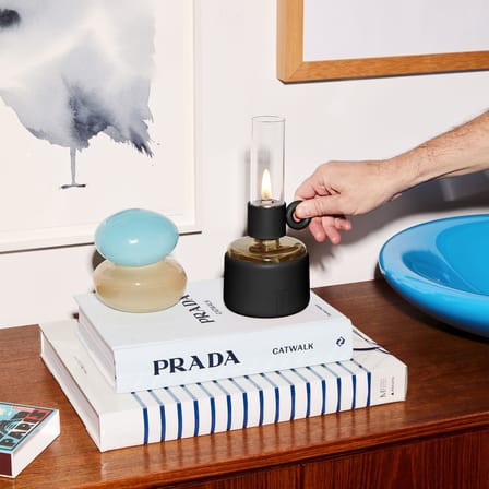 Lampe à huile Flamtastique XS plastique noir / H 22,5 cm - Indoor - Fatboy