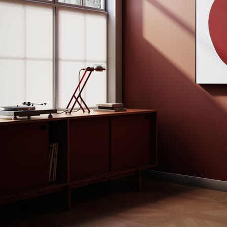 Lampe de table Sintesi métal rouge / Ernesto Gismondi, 1975 - Orientable - Artemide