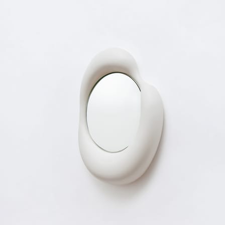 Miroir mural Ingres - Auguste céramique blanc / L 44 x H 52,5 cm - Moustache
