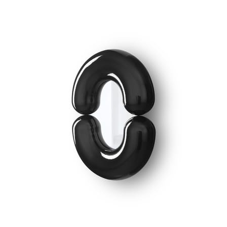 Miroir mural Zodiac Bumper Small céramique noir / L 55 x H 70 cm - Jean-Baptiste Fastrez, 2020 - Moustache