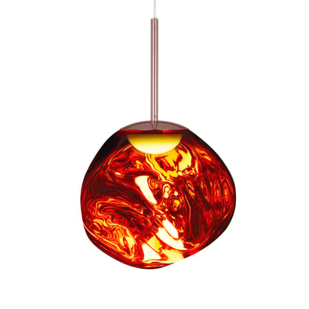Melt Mini LED Pendant plastic material orange metal / Ø 28 cm - Metallic polycarbonate (changes colour) - Tom Dixon