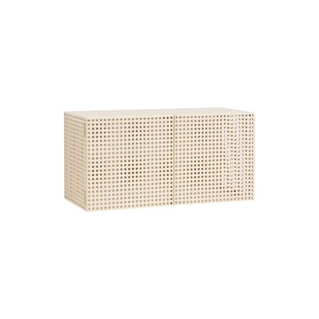Rangement mural Perforated Cabinet Small métal blanc / L 89 x P 40 x H 45 cm - Hay