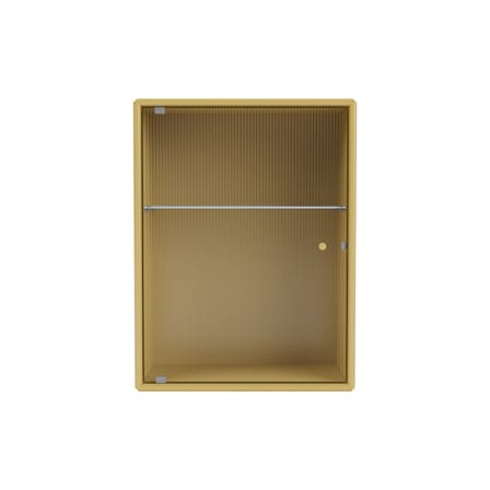 Armoire murale salle de bains Ripple bois jaune / L 35,4 x P 20 x H 46,8 cm - Verre ondulé - MONTANA