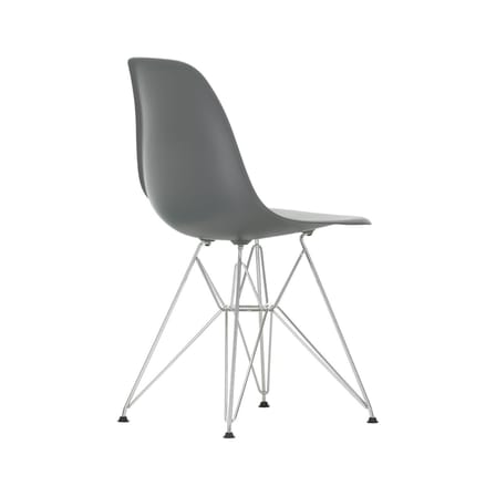 Sedia RE DSR - Eames Plastic Side Chair materiale plastico grigio / (1950) - Gambe cromate / Riciclata - Vitra