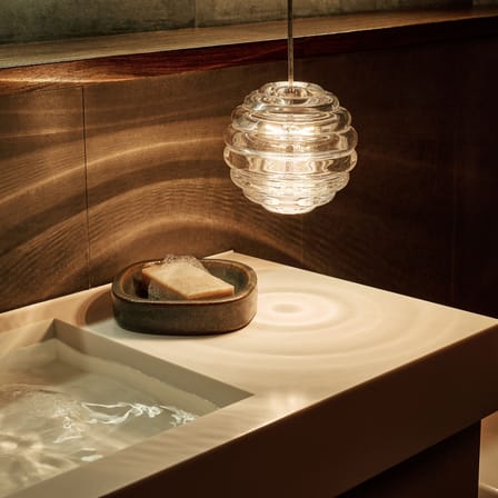 Sospensione Press Mini Sphere vetro trasparente / LED - Ø 14,5 cm - Tom Dixon