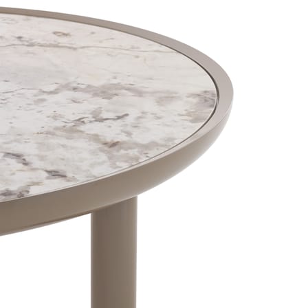 Table basse K-TOP  / Ø 105 x H 35 cm - Plateau grès effet marbre - Kartell