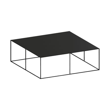 Table basse Slim Irony métal noir / 100 x 100 x H 34 cm - Zeus
