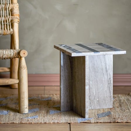 Table d'appoint Clea marbre beige / 35,5 x 35,5 x H 40 cm - Bloomingville