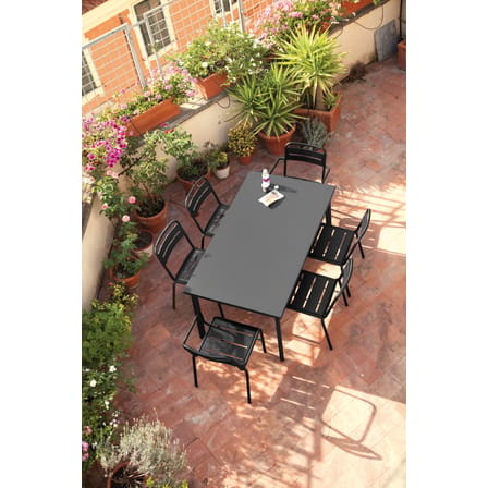 Table rectangulaire Star métal noir / 90 x 160 cm - Emu