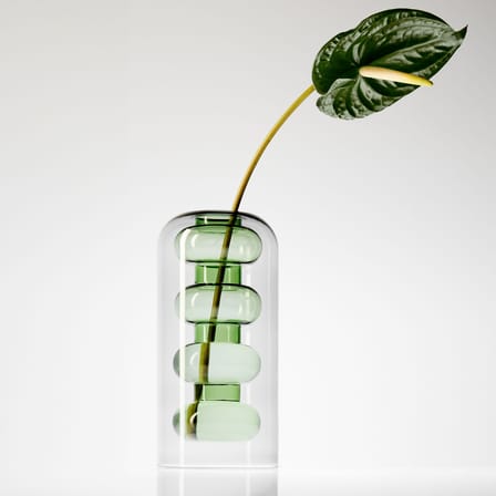 Vase Bump Tall glas grün / Ø 13 x H 27 cm - Geblasenes Glas - Tom Dixon