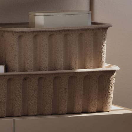 Set de 2 boîtes Paper Pulp XL / Empilables - 42 x 65 x H 15 cm - Ferm Living