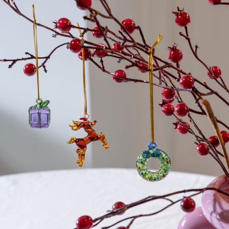 Boule de Noël Merry #1 verre multicolore / Set de 3 - Soufflé bouche - & klevering