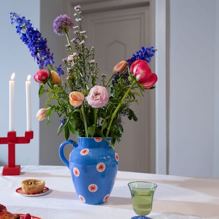 Carafe Festivo céramique bleu / 3 Litres - Peint à la main - & klevering