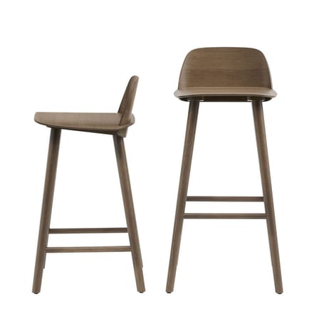 Chaise de bar Nerd bois naturel / H 75 cm - Muuto