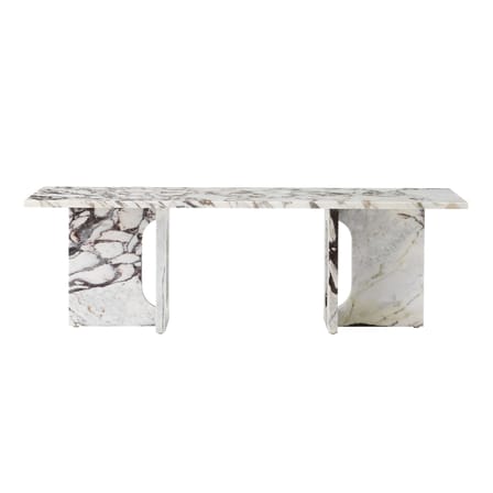 Androgyne Lounge Stone Coffee table stone white beige / 120 x 45 x H 37.8 cm - Stone base - Audo Copenhagen