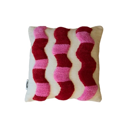 Coussin Wavy / 45 x 45 cm - Laine recyclée tissée main - COLORTHERAPIS