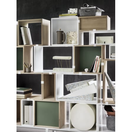 Étagère Stacked bois blanc / Small rectangulaire 43x21 cm / Sans fond - Muuto