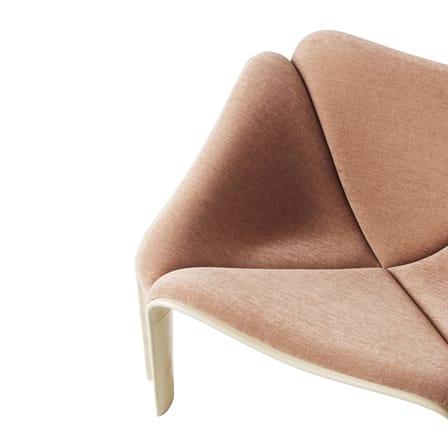 Fauteuil rembourré F300 tissu rose / Pierre Paulin, réédition 1965 - Gubi