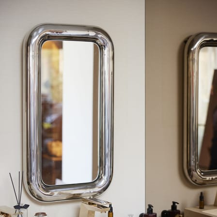 Miroir mural Chubby métal argent / 45 x 80 cm - HK LIVING