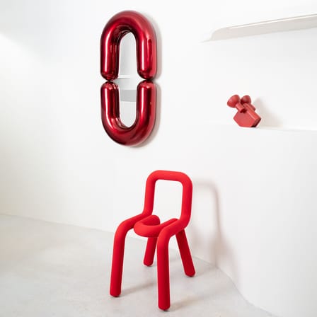 Miroir mural Zodiac Bumper Large céramique rouge /  L 55 x H 110 cm - Jean-Baptiste Fastrez, 2020 - Moustache